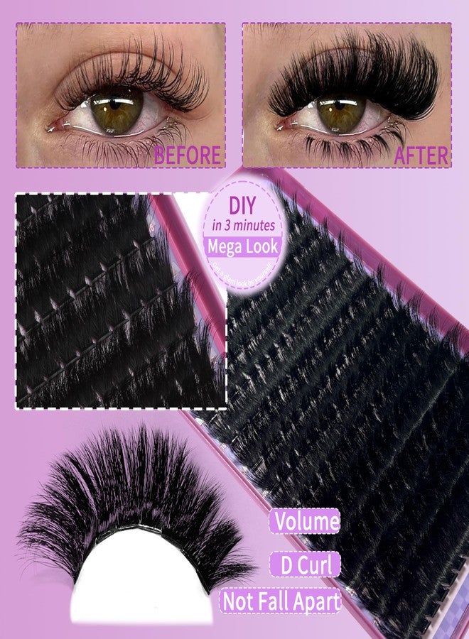 FOINEMYED Lash Clusters 200D Long Lash Clusters Thick Volume Lashes Clusters 12-22mm Eyelash Clusters D Curly Cluster DIY at Home Wispy Individual Lashes for Beginners Eyelash Extension by FOINEMYED - Image 3